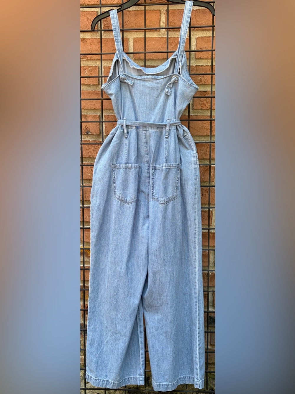Rewash Light Blue Denim Jumpsuit with Tie Waist - Picture 3 of 3